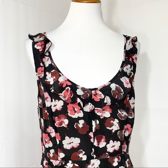 SOLD-Urban Outfitters Silk Ruffled Floral Dress - Picture 3 of 8